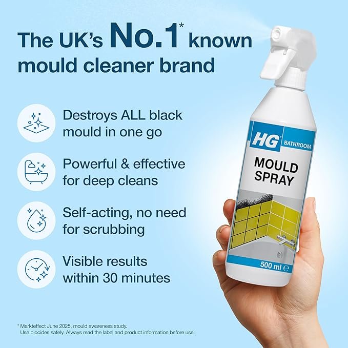 HG Mould Spray – Powerful Black Mould & Mildew Remover for Bathrooms - Image 2