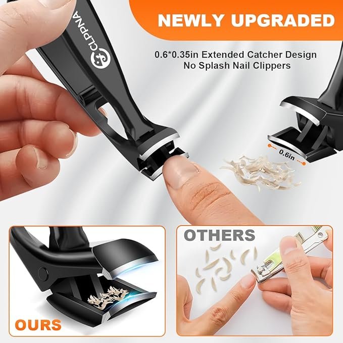Toe Nail Clippers for Thick Nails for Seniors, CLPPNA Long Handled Angled Head Toenail Clippers for Elderly with Wide Jaw Opening, Sharp Cutter Professional Nail Clippers with Catcher for Men Women - Image 3