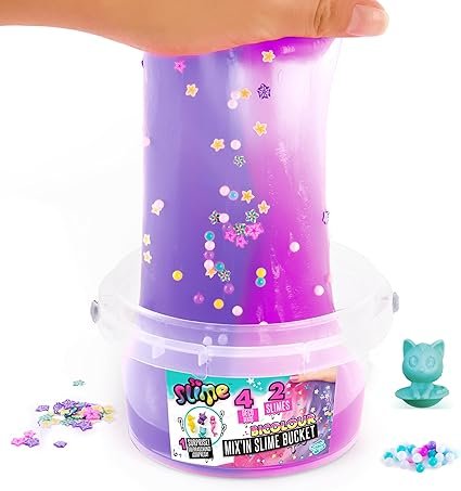 So Slime Mix'in sime bucket | Ready to Play, Multicolour Slime Bucket | 3 colours availible, comes with cute add-in decorations| Gift for kids 6+ - Image 3