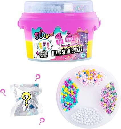 So Slime Mix'in sime bucket | Ready to Play, Multicolour Slime Bucket | 3 colours availible, comes with cute add-in decorations| Gift for kids 6+ - Image 2