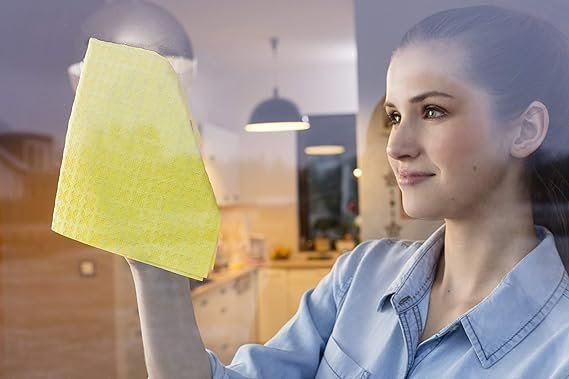Vileda Actifibre Cloth for Cleaning Glass – Yellow - Image 2