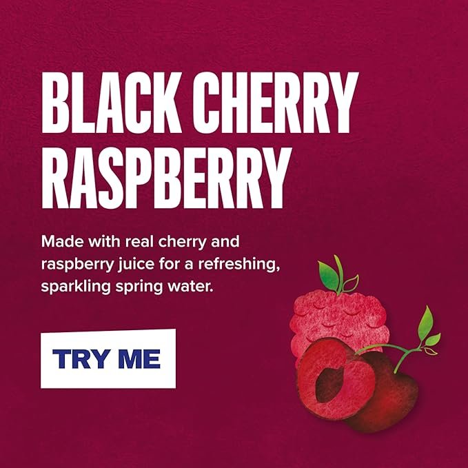 Rubicon Spring 12 Pack Black Cherry Raspberry, Sparkling Spring Water with Real Fruit Juice & Natural Flavours, , Only 9 Calories - 12 x 330ml Multipack Cans - Image 4