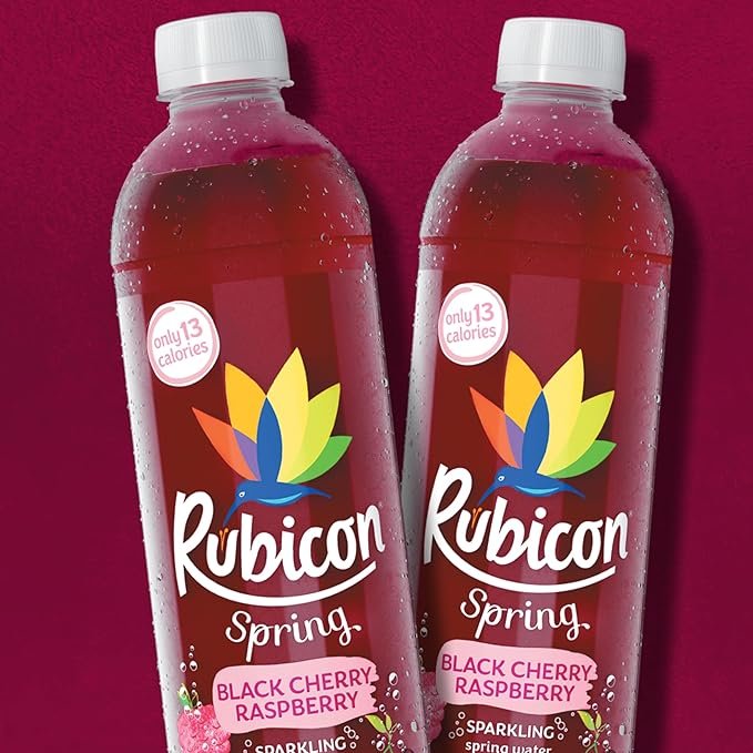 Rubicon Spring 12 Pack Black Cherry Raspberry, Sparkling Spring Water with Real Fruit Juice & Natural Flavours, , Only 9 Calories - 12 x 330ml Multipack Cans - Image 3