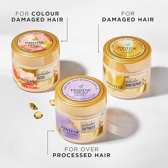Pantene Molecular Bond Repair Intensive Hair Mask with Biotin 300ml. Pro-V Concentrated Formula for Extremely Dry Damaged Hair. Leaves Hair Visibly Healthier, Strengthened and Regenerated - Image 4