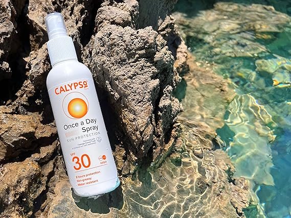 Calypso Once A Day Sun Protection Spray SPF30 | 8 Hours Sun Protection | Non Greasy | Water Resistant | 200ml, Transparent,package may vary - Image 2