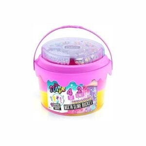 So Slime Mix'in sime bucket | Ready to Play, Multicolour Slime Bucket | 3 colours availible, comes with cute add-in decorations| Gift for kids 6+