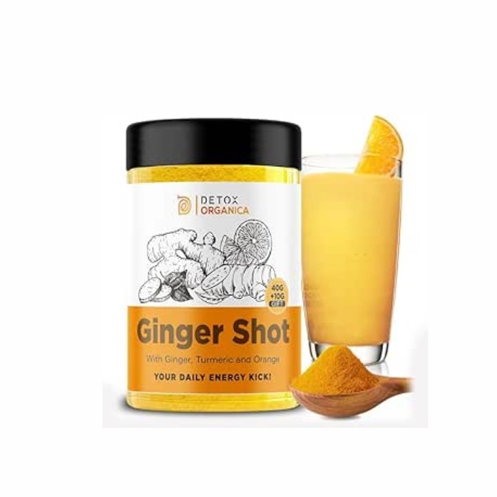 Ginger Shots-60 Servings-Ginger and Turmeric Shot Powder-Drink Supplement with Orange, Black Pepper and Cayenne-Natural Ingredients, No Added Sugar-Mix with Water, Juice or Tea