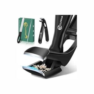 Toe Nail Clippers for Thick Nails for Seniors, CLPPNA Long Handled Angled Head Toenail Clippers for Elderly with Wide Jaw Opening, Sharp Cutter Professional Nail Clippers with Catcher for Men Women